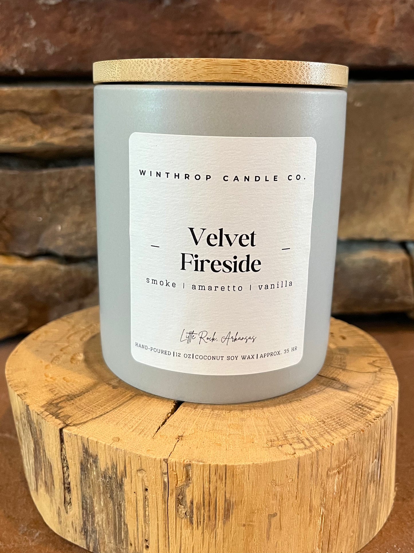 Velvet Fireside - 12oz Coconut Soy Wax Candle