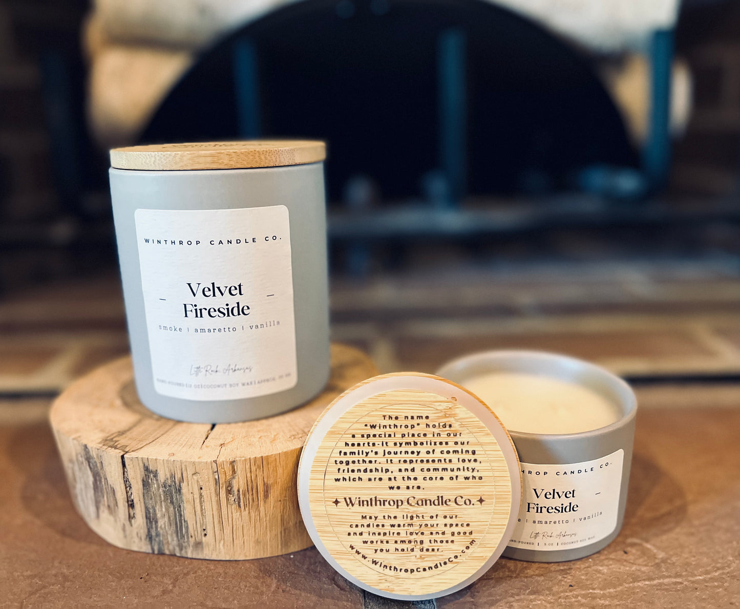 Velvet Fireside - 12oz Coconut Soy Wax Candle