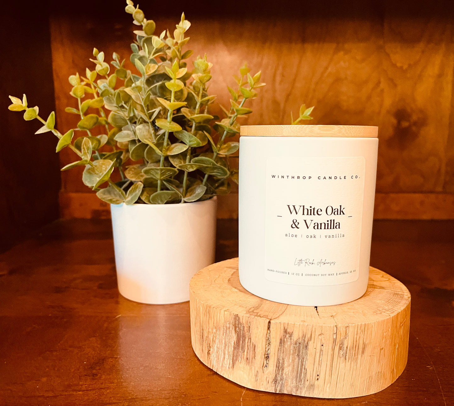 White Oak & Vanilla - 12oz Coconut Soy Wax Candle