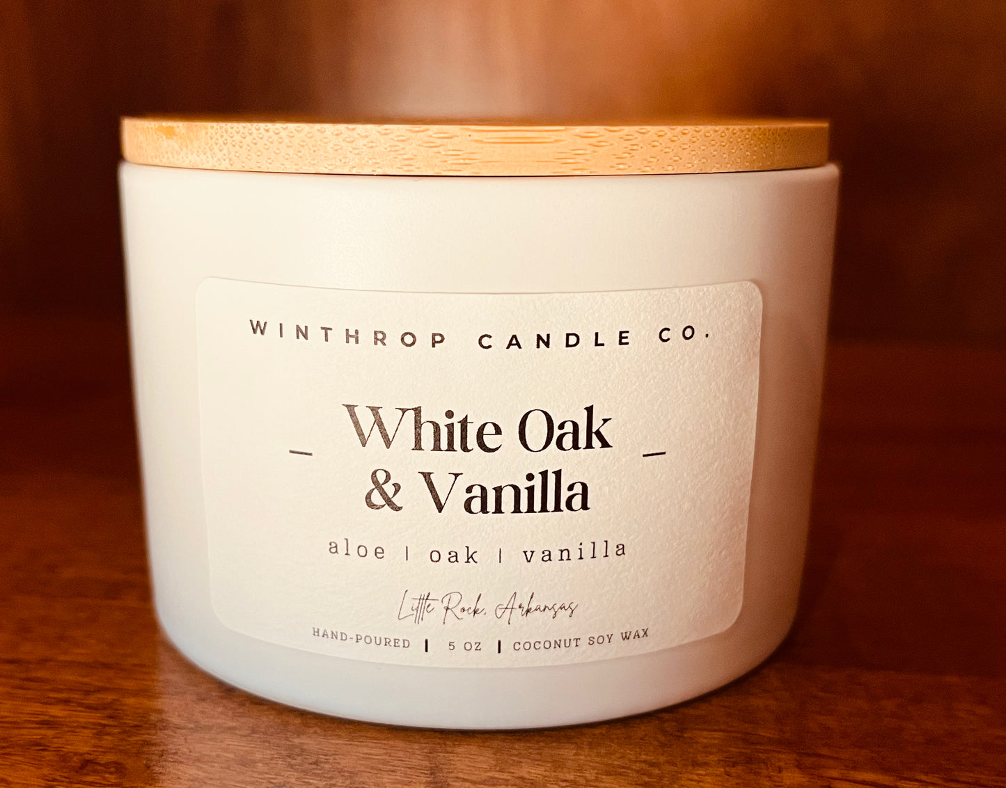 White Oak & Vanilla - 5oz Coconut Soy Wax Candle
