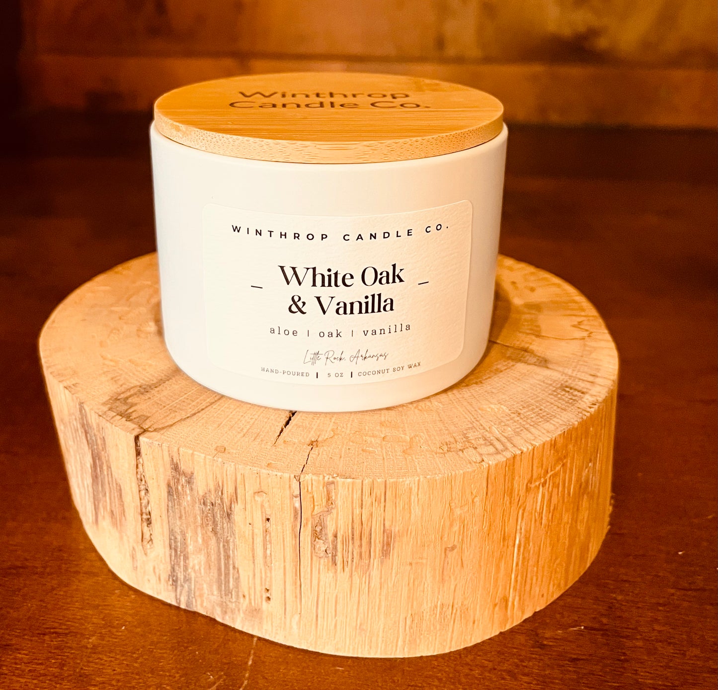White Oak & Vanilla - 5oz Coconut Soy Wax Candle