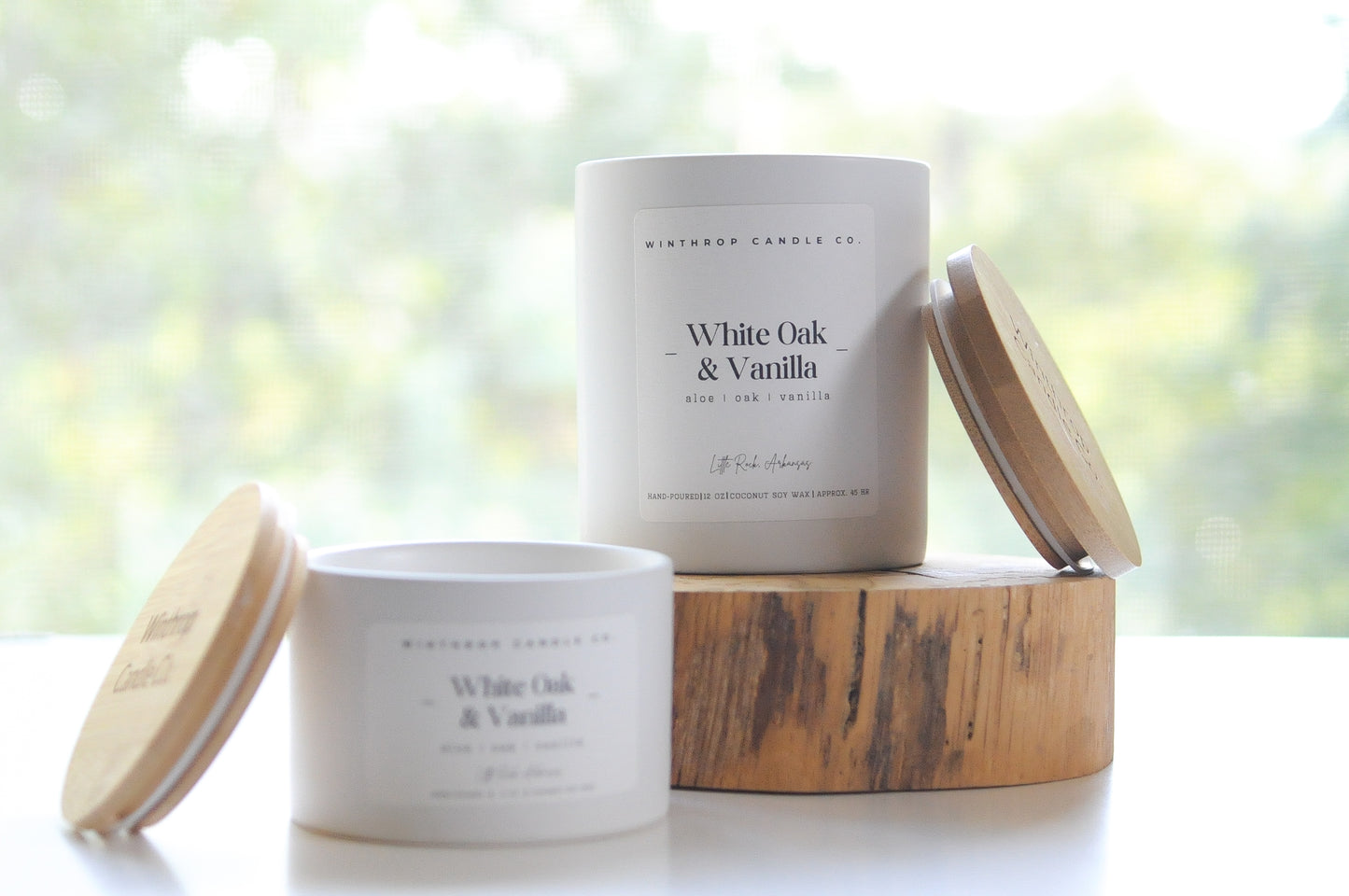 White Oak & Vanilla - 12oz Coconut Soy Wax Candle
